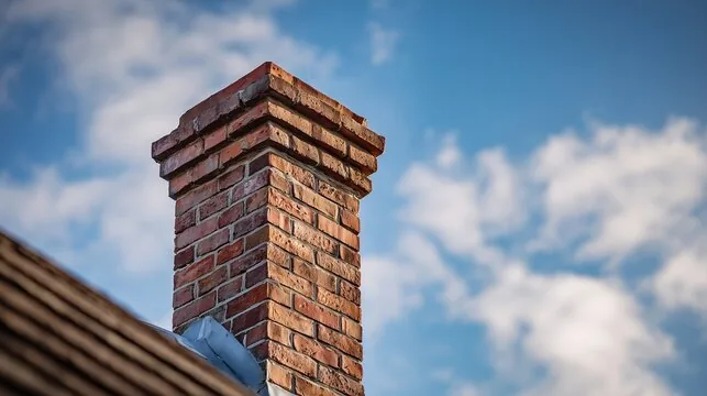 Corbelled brick chimney top detail